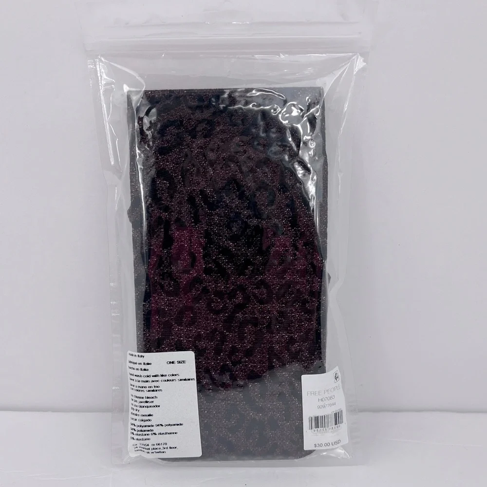 FREE PEOPLE TIGHTS, BROW & BLACK COLOR, ONE SIZE FITS ALL,94%POLYAMID 6%ELASTANE - Picture 4 of 16